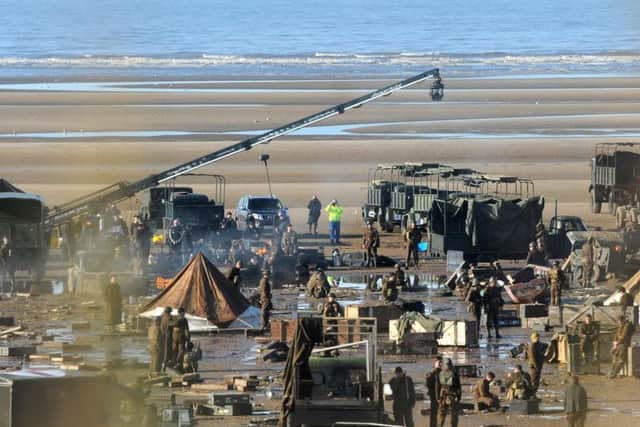 BBC crews at the Fylde coast beach