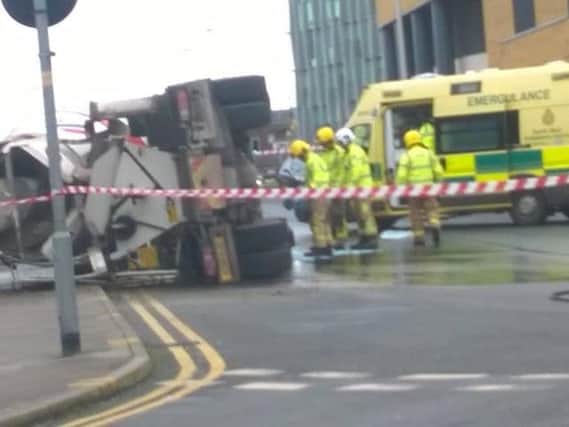 The vehicle tipped over on George Street
