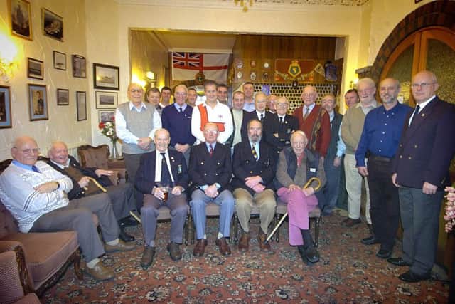 The HMS Penelope Association held its annual reunion weekend in Blackpool, in 2005.
Members gather at the Stretton Hotel, including (middle seated) 1944 cruiser veteran Bob Freeman, incoming President Paul Sutermeister, outgoing President David Belben, and cruiser veteran Ron Oakley.
