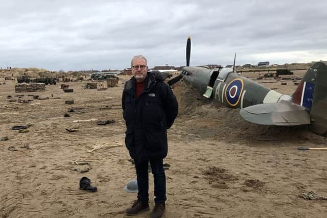 Chris Clough, series producer of World On Fire, being filmed on St Annes beach