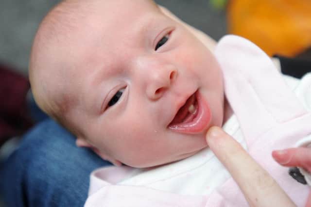 Bethany Green's daughter, 4-week-old Avery Green, was born with a tooth.