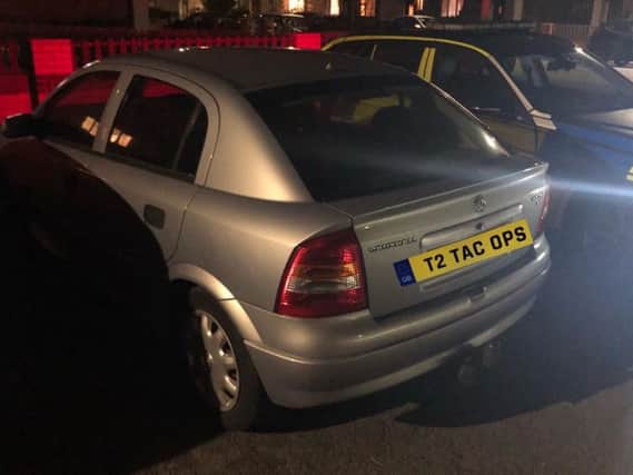 The silver Astra stopped by police.  Credit: Lancs Road Police