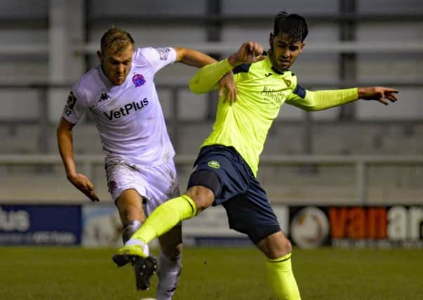 Ryan Croasdale on the attack against Havant and Waterlooville on Tuesday, when Dave Challinor says his AFC Fylde team were good value for their 6-2 victory