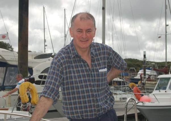 David Croall, pictured at Fleetwood Marina, rescued two men in a rubber dinghy.