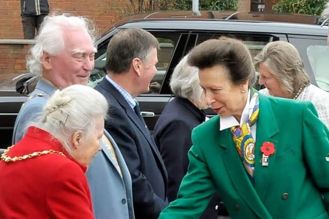 HRH The Princess Royal visit to Streetlife, Blackpool. Meeting the Deputy Mayoress of Blackpool Miss Jean Preston.