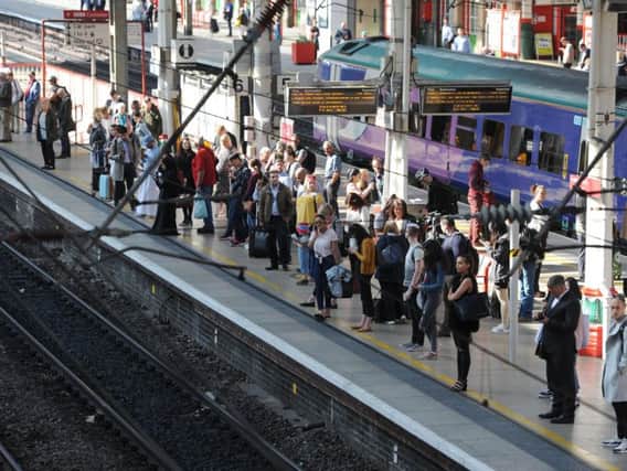 Commuters waiting at Preston station