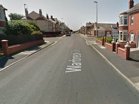the blaze was at a home on Warbreck Drive, Blackpool