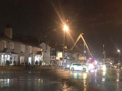 A 28-year-old man has been arrested on suspicion of affray after he climbed onto a rooftop in Whitegate Drive, Blackpool at around 11pm on Tuesday, March 5.