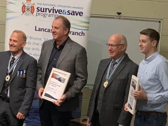 From left, Terry Rogers, chairman of the Royal Life Saving Society, Richard Williams, Blackpool Beach Patrol Manager, Peter Moyes, President, Royal Life Saving Society, and Sam Taylor, Blackpool Beach Patrol Officer