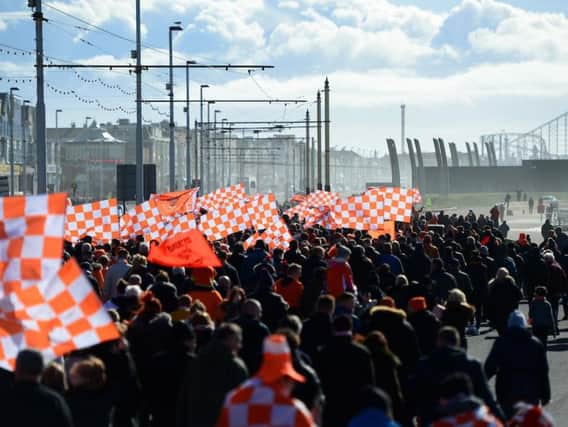 Thousands of Blackpool fans took part in a celebration parade before kick-off