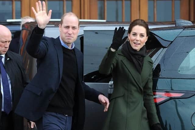 The Duke and Duchess of Cambridge pay a visit to Blackpool Tower and the Comedy Carpet