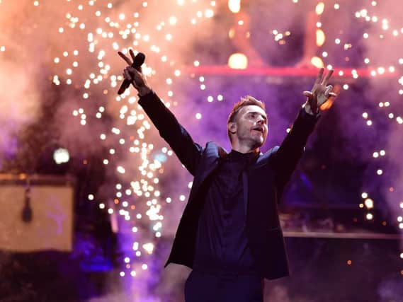 Take That member Gary Barlow performs on stage