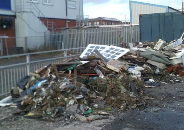 Some of the rubbish dumped after the fly-tipping incident at Jubilee Quay, Fleetwood.