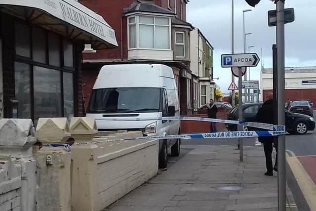 The Walburn Hotel on Springfield Road has been cordoned off.