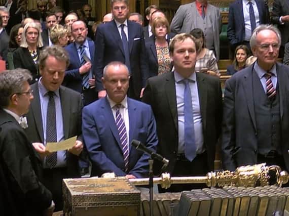 MPs announcing the result of the Brexit vote