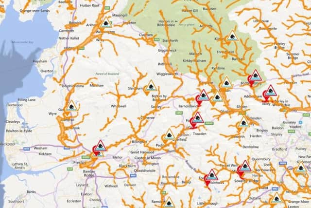 Heavy rain across Lancashire has led to fears of flooding