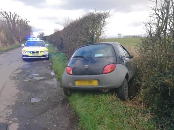The black Ford Ka was found on Bank Lane close to Warton Aerodrome shortly after 3pm by Lancs Road Police officers.