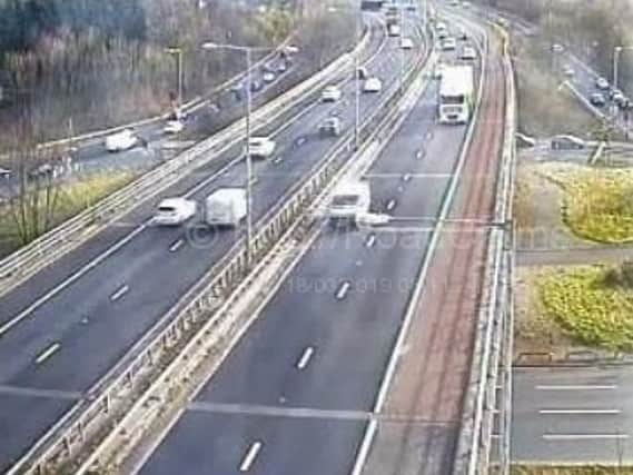 Commuters are experiencing delays on the eastbound M55 this morning after a collision involving a silver Ford Mondeo at around 7.45am.