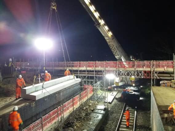 New railway new bridge being installed on Highbury Road, St Annes