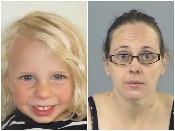 (Right) Claire Colebourn, who has been sentenced following her conviction at Winchester Crown Court for the murder of her three-year-old daughter, (left) Bethan Colebourn, by drowning her in the bath.