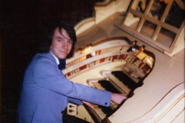 Phil Kelsall at the Opera House Wurlitzer in the mid 1980s