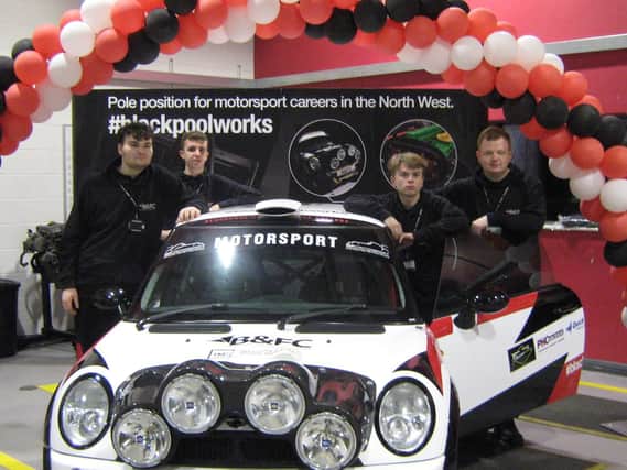 Blackpool and The Fylde College students have developed a rally car which will be racing on Lancashire roads this weekend