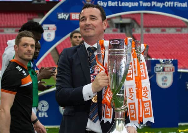 Gary Bowyer led Blackpool to play-off victory in 2017