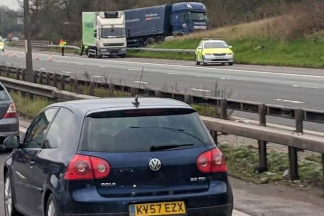 The scene of the crash on the M6