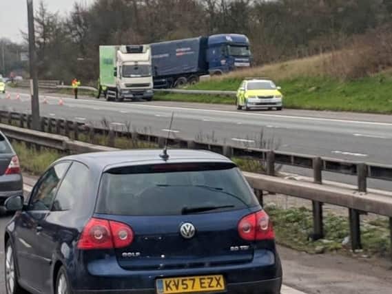 The scene of the crash on the M6