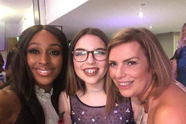 Ruth Murrell, pictured at the Pride of Britain award with daughter Emily and singer Alexandra Bruke, was injured during the Ariana Grande concert
