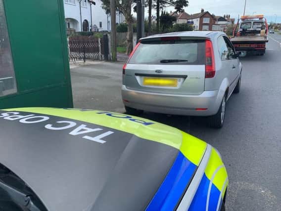 The Ford Fiesta was seized on Newton Drive.  Credit: Lancs Road Police