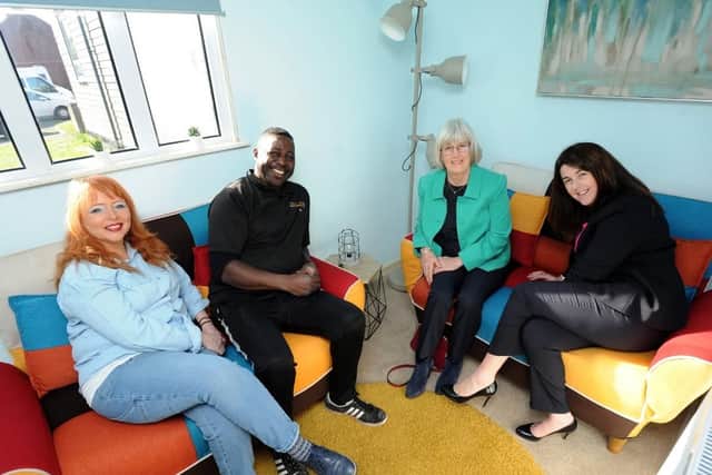 Upgrades to StreetWise Youth Community Centre courtesy of 10,000 from Swallowdale Childrens Trust. Pictured are Elaine and Gerry Gregoire with Swallowdale trustees Helen Miller and Emma Schofield