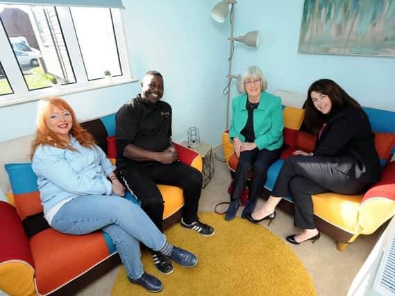 Upgrades to StreetWise Youth Community Centre courtesy of 10,000 from Swallowdale Childrens Trust. Pictured are Elaine and Gerry Gregoire with Swallowdale trustees Helen Miller and Emma Schofield