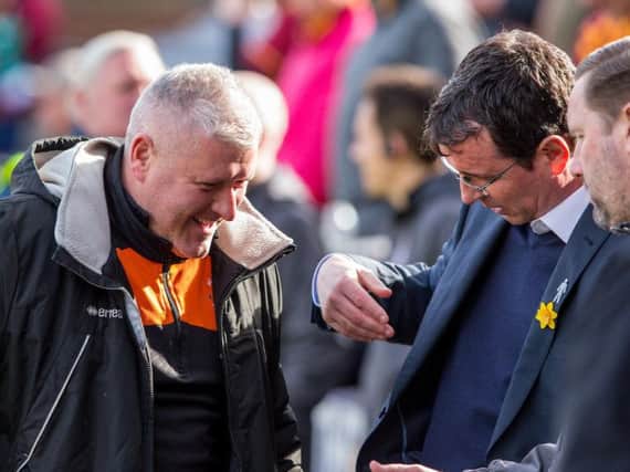 Gary Bowyer with Terry McPhillips last month