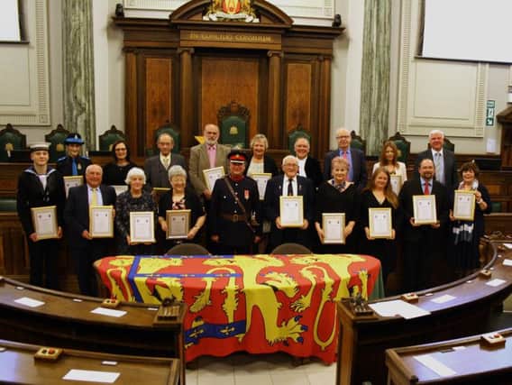 Members of the community who received an award from the High Sheriff of Lancashire