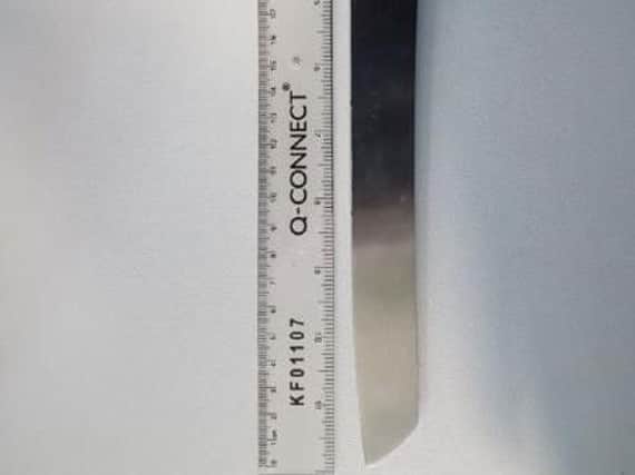 Police seized this knife from a 17-year-old boy during a stop and search on the Promenade in Blackpool on Tuesday, April 2.