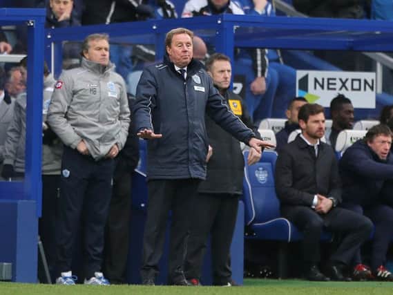 Kevin Bond and Harry Redknapp in the dugout for QPR