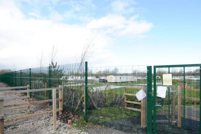 The new fence and gate at Marton Mere holiday village