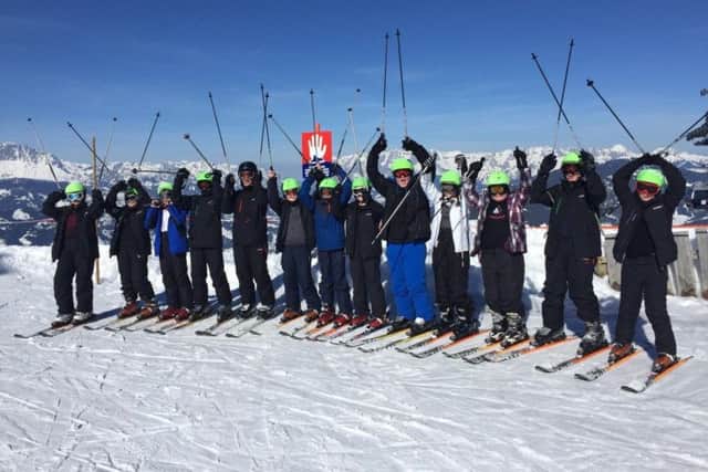 Saint Aidan's High School pupils skiing in the Alps