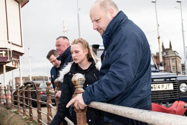 Shelby Burns talks with Shaun Wright from the RNLI.