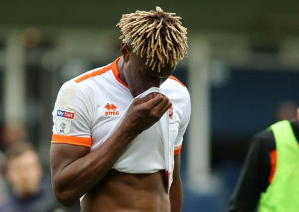 Armand Gnanduillet shows his disappointment after the Seasiders stalemate
