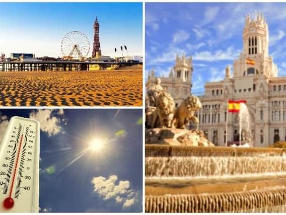 The weather in Blackpool today is set to be brighter and warmer than of late, reaching temperatures as hot as those in Madrid.