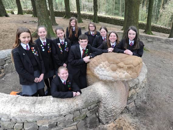 Pupils from Cardinal Allen Catholic High School raised money to help towards the cost of the new stone snake at Beacon Fell Country Park.