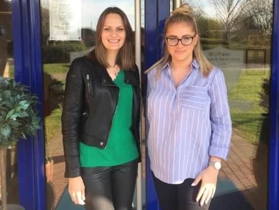 Victoria Walsh (left) and Beccy Clegg have started a campaign to raise funds to replace two bikes stolen from Milllfield High school in Thornton.