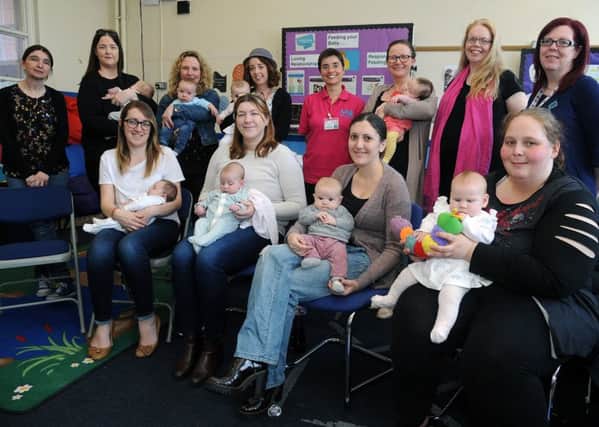 A breastfeeding group for new mums has been set up in the Milton Family Centre.
Mums, babies and staff. PIC BY ROB LOCK
10-4-2019