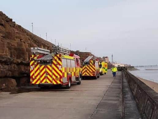 Firefighters at the scene in Lower Walk, Blackpool on Thursday evening (April 17).