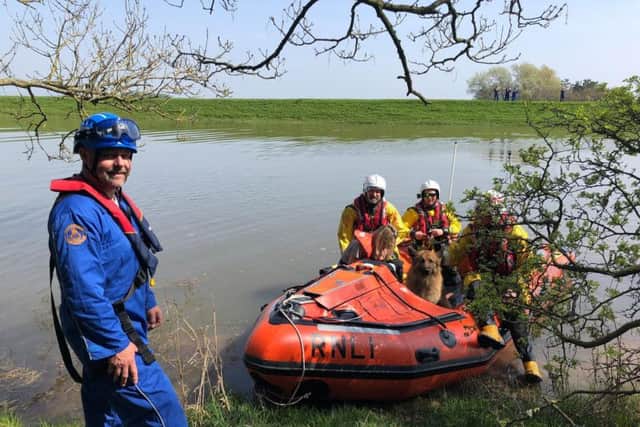 A successful rescue of woman and dog