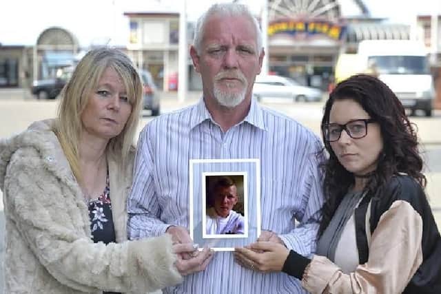 Gary Tallett, Veronica Tallet and Chantal Tallett all from St Annes, are the father, mother and sister of Gary Tallett who died after taking an overdose of prescribed pills