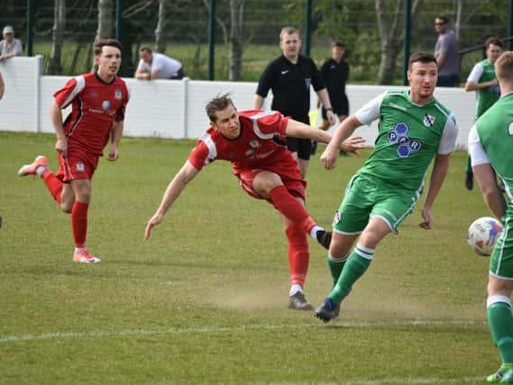 Gary Pett goes close for Squires Gate  Picture: ALBERT COOPER