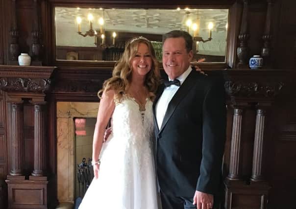 Sheryl Vollmer and David McMichael on their wedding day